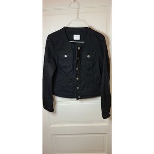 Elle Black Denim Jacket Size:L